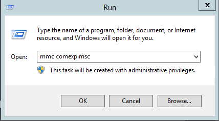 Windows VPS Run mmc comexp.msc
